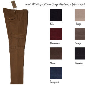 mod. IVintage Chinos Cargo (Unisex) - fabric: Gabardine